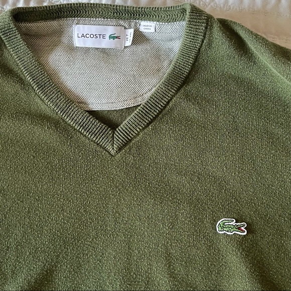 Lacoste Dark Khaki Army Green Pull Over - Picture 3 of 4